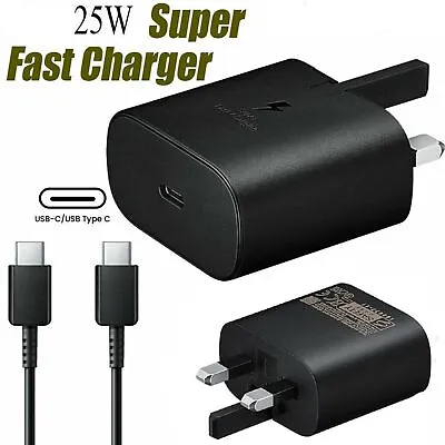 £3.75 • Buy 25W Fast Charger Plug/Cable For Galaxy Z Flip3/4,Fold3/4,S22,S21,S20FE,S21FE 5G