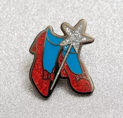 £9.95 • Buy Wizard Of Oz Red Ruby Slippers Pin Badge Dorothy Witch Wand Brooch Metal Glitter