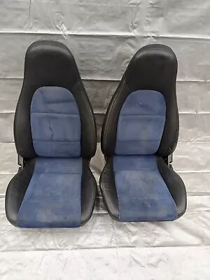 99-00 Mazda Miata Black/BLUE 10AE Seats / Pair Set OEM USED 99NB20P • $399.95