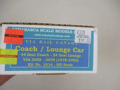 Athabasca Scale Models Via Rail Canada Coach / Lounge Car 1814 • $60.56