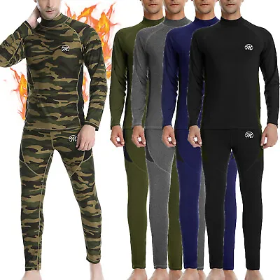 Men Thermal Underwear Set Long Sleeve Tops Bottom Winter Sports Warm Underwear • $27.99