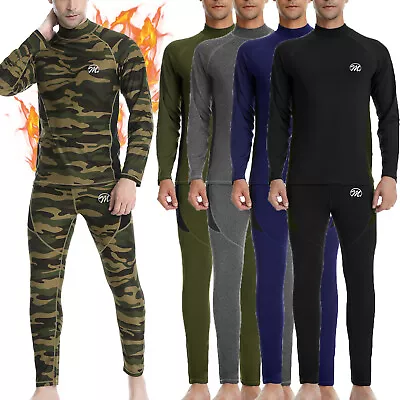 Mens Thermal Long Johns Bottom Top Full Set Underwear Baselayer Trouser & Shirt • £18.99