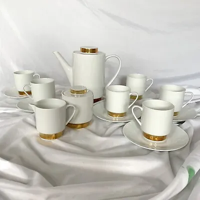 Vintage Melitta Germany  ~  Coffee Pot ~ Creamer ~ Sugar Bowl ~ 6 Cups & Saucers • $145.71