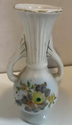 Vintage Hadson Hand Painted Floral Vase Made In Japan 4  Miniature Size GUC • $12