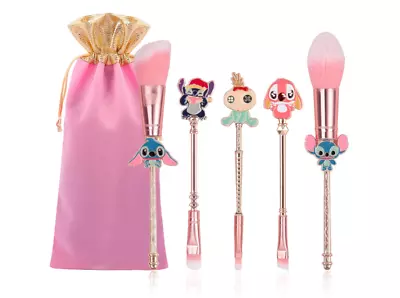 5 Pcs Stitch Makeup Brush Set Lilo And Stitch Gifts Cosmetic Brushes For Pow • £8.99