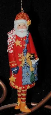 LANG & WISE 1998 PORCELAIN SANTA ORNAMENT By ELLEN STOUFFER #16 - BNIB • $25