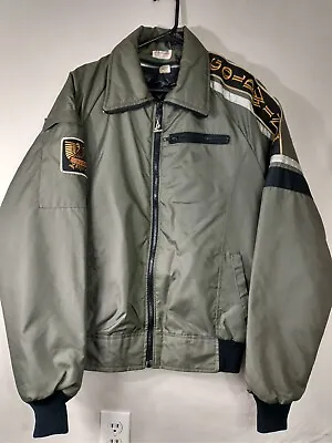 Vintage HONDA GOLDWING  Nylon Motorcycle Bomber Jacket W/Zip-In-Liner  Men's L • $119