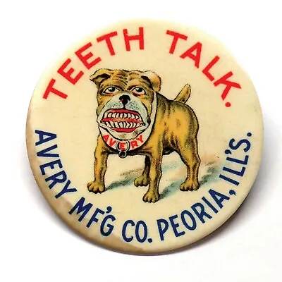 Avery MFG Teeth Talk Peoria Illinois Advertising Pocket Mirror Vintage Style • $15