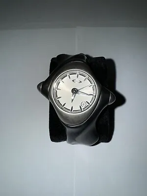 Oakley Bullet  Watch Stainless Steel Black Rubber White Dial Rare* New Battery • $279.30