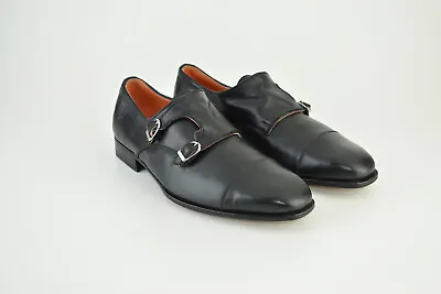 Patrick Hellmann Collection Double Monk Strap Black Shoes Sz US 10 • $249