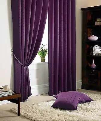 Madison Plain Squares Pattern Curtains Fully Lined Pencil Pleat Free Tie Backs  • £1.49