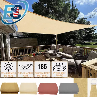 Sun Shade Sail Canopy Shelter Rectangle UV Block Mesh Cover Patio Yard Outdoor • $29.99