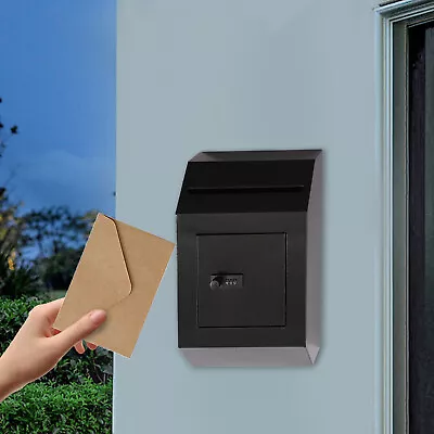 Wall Mount Mailbox Locking Heavy Duty Deposit Drop Box Post Letter Checks Box • $59.85