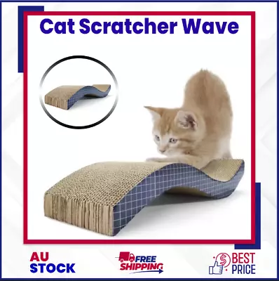 Wavy Cat Scratch Pad Cardboard Kitten Cat Scratcher Scratching Board Scratch Toy • $7.30