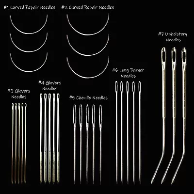 £2.10 • Buy Crafty Hand Sewing Needles Curved Repair Glovers Chenille Darning Upholstery