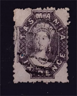 Tasmania 6d Purple Chalon With Watermark  6  Inverted Used (k77) • $5.95