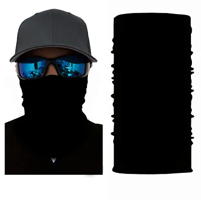 Balaclava Cycling Neck Tube Scarf Snood Biker Face Mask Bandana Gaiter Plain Blk • £3.99