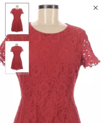 J Crew Factory Red Lace Dress Sz 2 NWT • $24