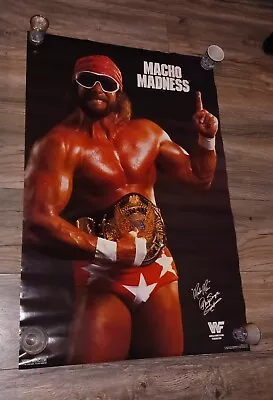 WWF Officially Licensed 1988 Macho Man Randy Savage Poster WWE • $100