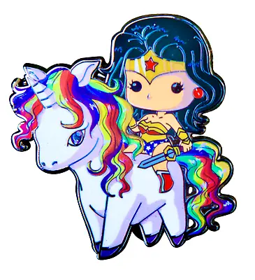 Wonder Woman Pin Unicorn Enamel Pin Cute Lapel Gift For Her Comic Superhero • £13.50