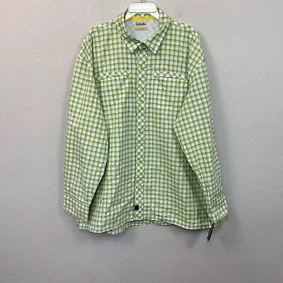 Cabelas Green Plaid Vented Fishing Outdoor Button Up Shirt Mens Size 2XL NEW • $17.36