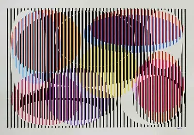 $950 • Buy Yaacov Agam Signed & Numbered Ltd. Ed. Serigraph Op Art