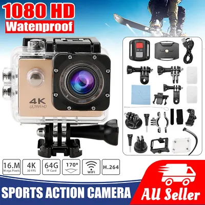 4K Sport Action Camera Cam 16MP 1080P WiFi Waterproof Camcorder Remote For GoPro • $31.99