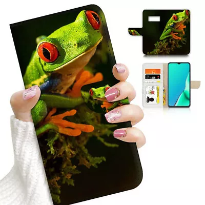 ( For Samsung S7 ) Wallet Flip Case Cover PB23183 Green Frog • $12.99