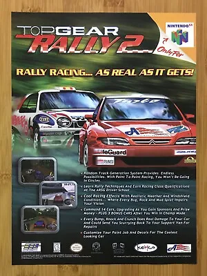 Top Gear Rally 2 N64 1999 Vintage Print Ad/Poster Official Authentic Racing Art • $14.99