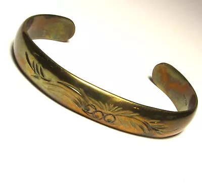 Vintage Greenfield Village Solid Brass Bangle Bracelet • $9.99