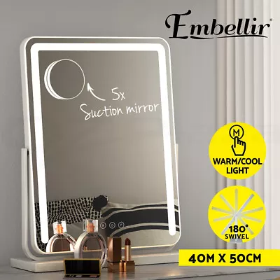 Embellir Makeup Mirror With Lights Hollywood Vanity LED Mirrors White 40X50CM • $63.95