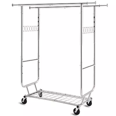 HOKEEPER 600lbs Heavy Duty Collapsible Clothes Hanger Rolling Garment Shelf Rack • $105.99