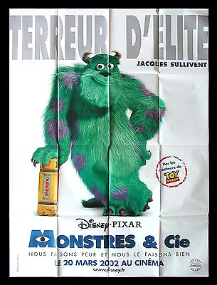 MONSTERS INC CineMasterpieces FRENCH ORIGINAL SULLEY SULLIVAN MOVIE POSTER 2002 • $235