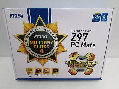 MSI Z97 PC Mate LGA 1150 Motherboard W/ I/O Shield Driver CD Manual  Unused • $200