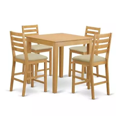 PBCF5-OAK-C 5 PC Counter Height Table And Chair Set - Counter Height Table... • $447.52