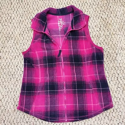 Made For Life Women’s Vest Pink Plaid Fleece Warm Lightweight Sz PS • $12