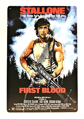 Rambo First Blood Tin Movie Poster Sign Vintage Style Stallone Home Theater XZ • $10.97