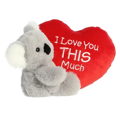 Aurora - Small Gray Valentine - I Love You This Much 9  Koala - Stuffed Animal • $15.20