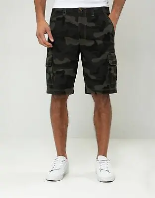 Threadbare Mens Camo Cargo Shorts Cotton Utility Hiking Walking Pocket Shorts • £19.99