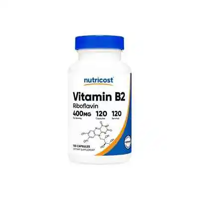 Nutricost Vitamin B2 (Riboflavin) 400mg 120 Capsules GF - EXP 12/2026 • $16.99