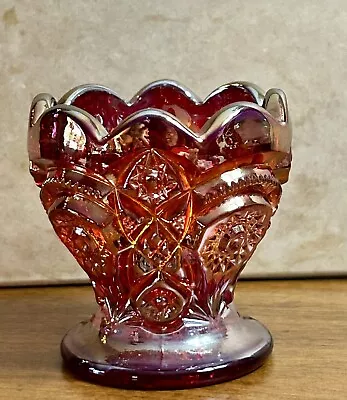 VINTAGE RED Imperial Carnival Glass Votive Holder/ Small Decorative Toothpick • $12.90