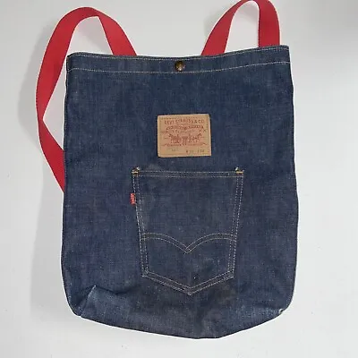 Vintage Levi's 501 Denim Jean Backpack Tote Bag  Now! Designs San Francisco USA • $69.99
