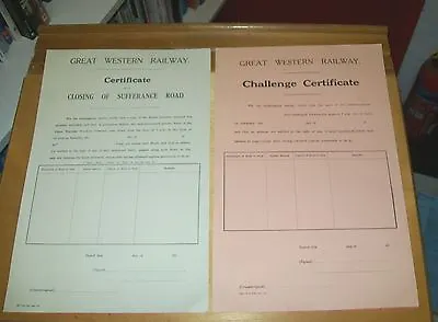 £5 • Buy Great Western Railway Closing Of Sufferance Road & Challenge Certificate 1931