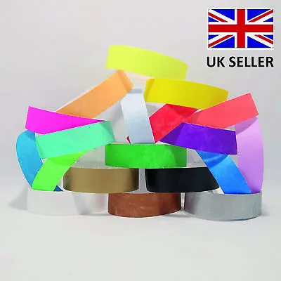 £2.89 • Buy 19mm Plain Coloured TYVEK Paper ID Wristbands Events Parties Festivals Admission