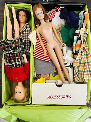 Vintage 1960s Barbie Ken Make Up Mary Dolls Case Clothes Booklets Accessories • $39.99