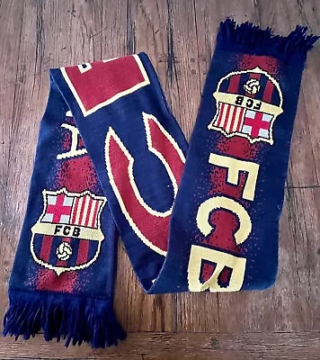 FC Barcelona Team Script Blue Scarf New • $7.99