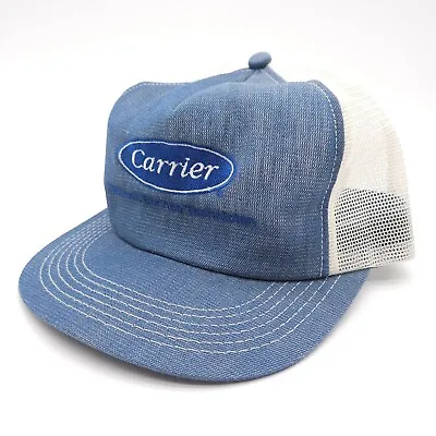 Vintage Carrier HVAC Mesh Snapback Trucker Denim Cap Hat K-Products USA Made • $29.99