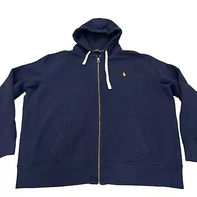 Polo Ralph Lauren Full Zip Heavy Cotton Hoodie Jacket (Navy) Size XXL  • £39.99