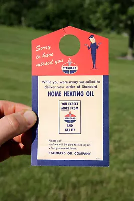 Vintage Standard Oil Company Motor Oil Fuel Gas Tag Door Sign Original Old • $51.99