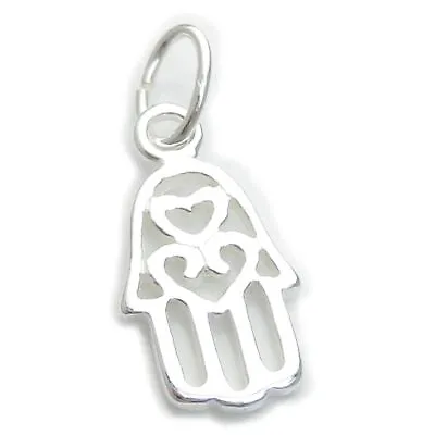 Hamsa Hand Small Sterling Silver Charm .925 X 1 Evil Protection Charms • £6.75